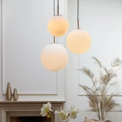 Light & Living Hanglamp Medina Glas Mat Wit Ø25cm