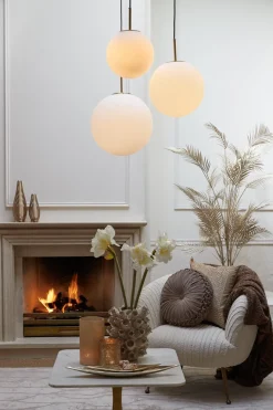 Light & Living Hanglamp Medina Glas Mat Wit Ø25cm
