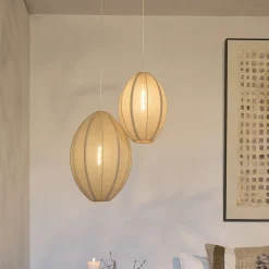 Light & Living Hanglamp Milatos Jute Naturel M