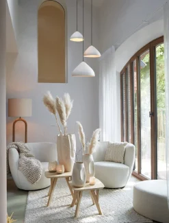 Light & Living Lampenkap Livigno Rond Naturel Ø50cm