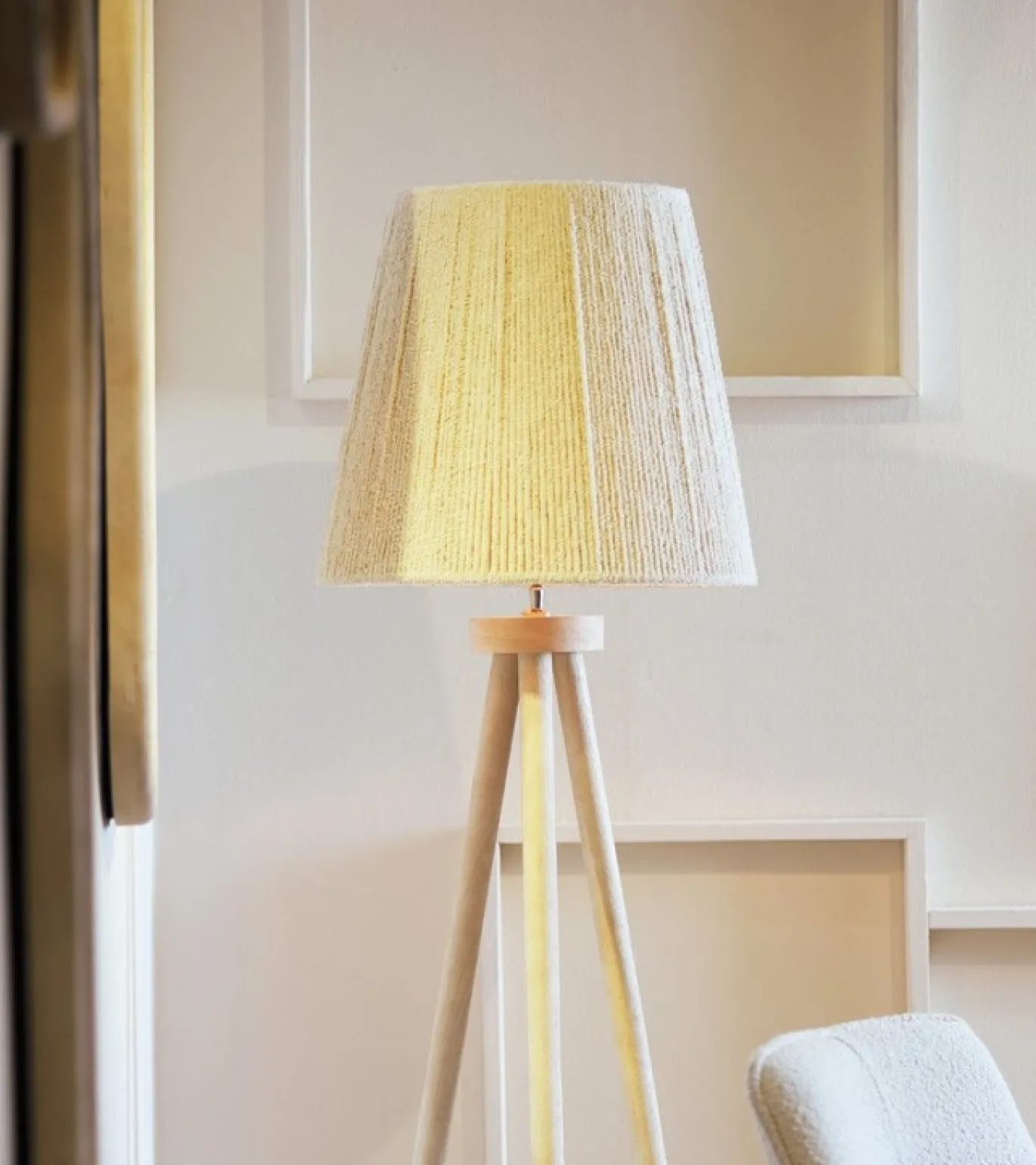 Light & Living Lampenkap Medana Drum Chenille Crème