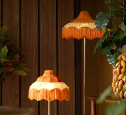 Light & Living Lampenkap Mizia Velvet Oranje Ø45cm