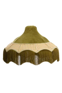 Light & Living Lampenkap Mizia Velvet Groen Ø45cm