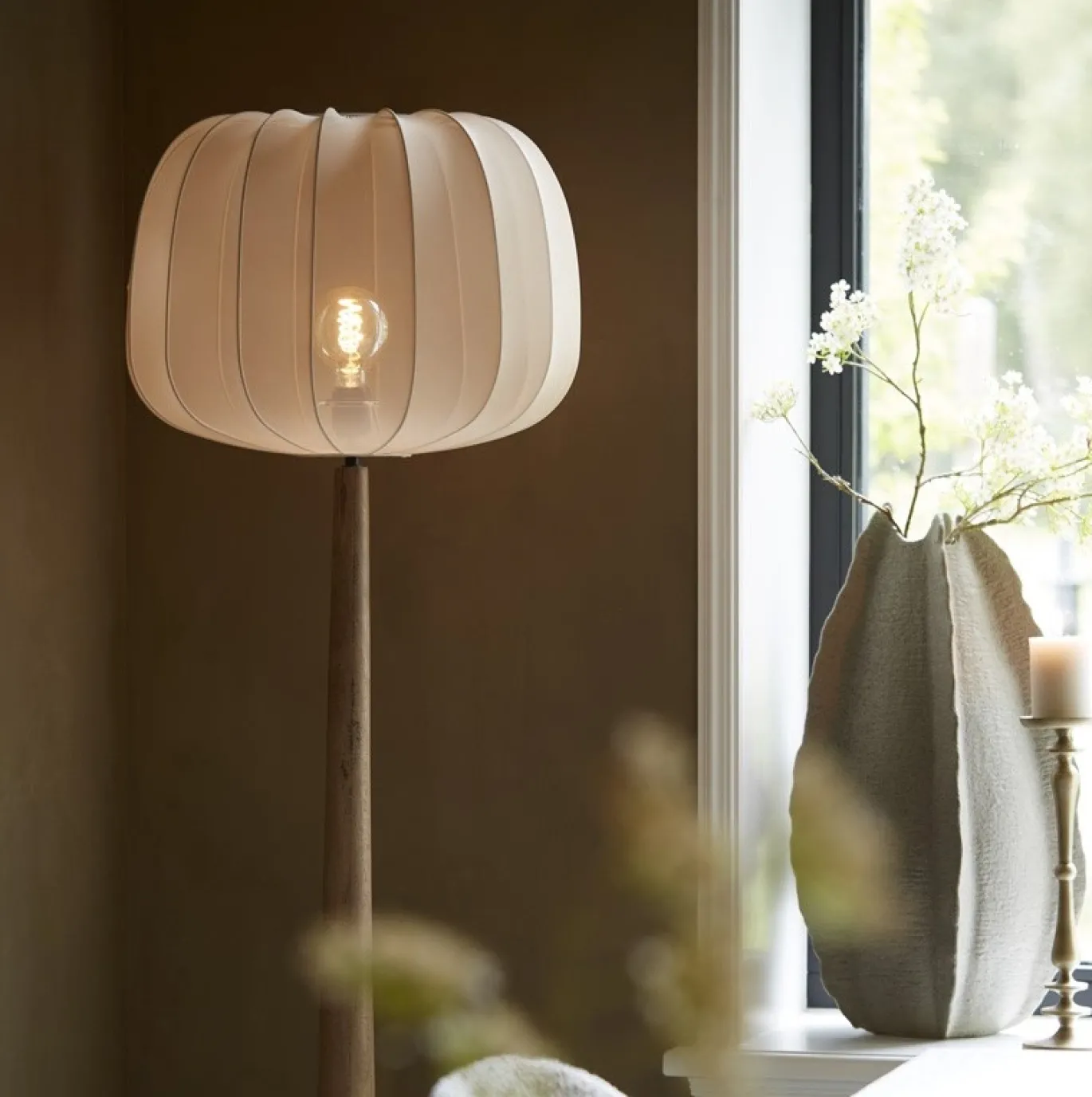 Light & Living Lampenkap Plumeria Zand Ø50cm