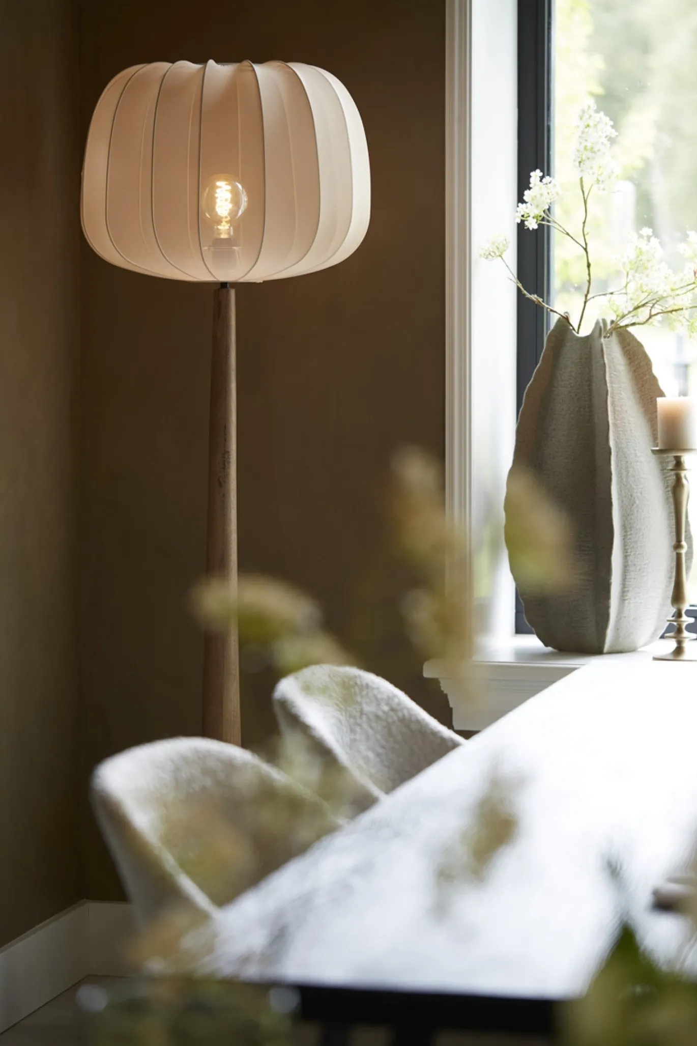 Light & Living Lampenkap Plumeria Zand Ø50cm