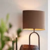 Light & Living Lampenkap Velours Ovaal Chocolade Bruin S