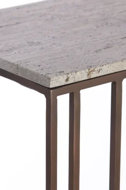 Light & Living Laptoptafel Roshan Travertin Bruin 41x31cm