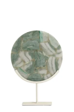 Light & Living Ornament Gouya Groen Agaat/Crème