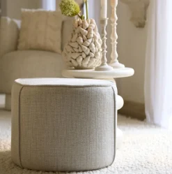 Light & Living Poef Domoni Beige Ø50cm