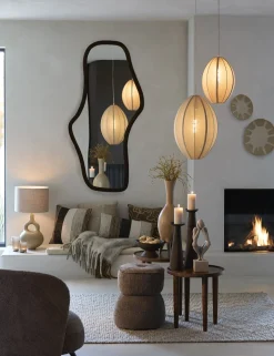 Light & Living Poef Leyla Bruin Ø40cm