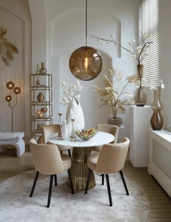 Light & Living Poef Nafya Bouclé Crème