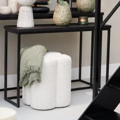 Light & Living Poef Nalani Bouclé Crème