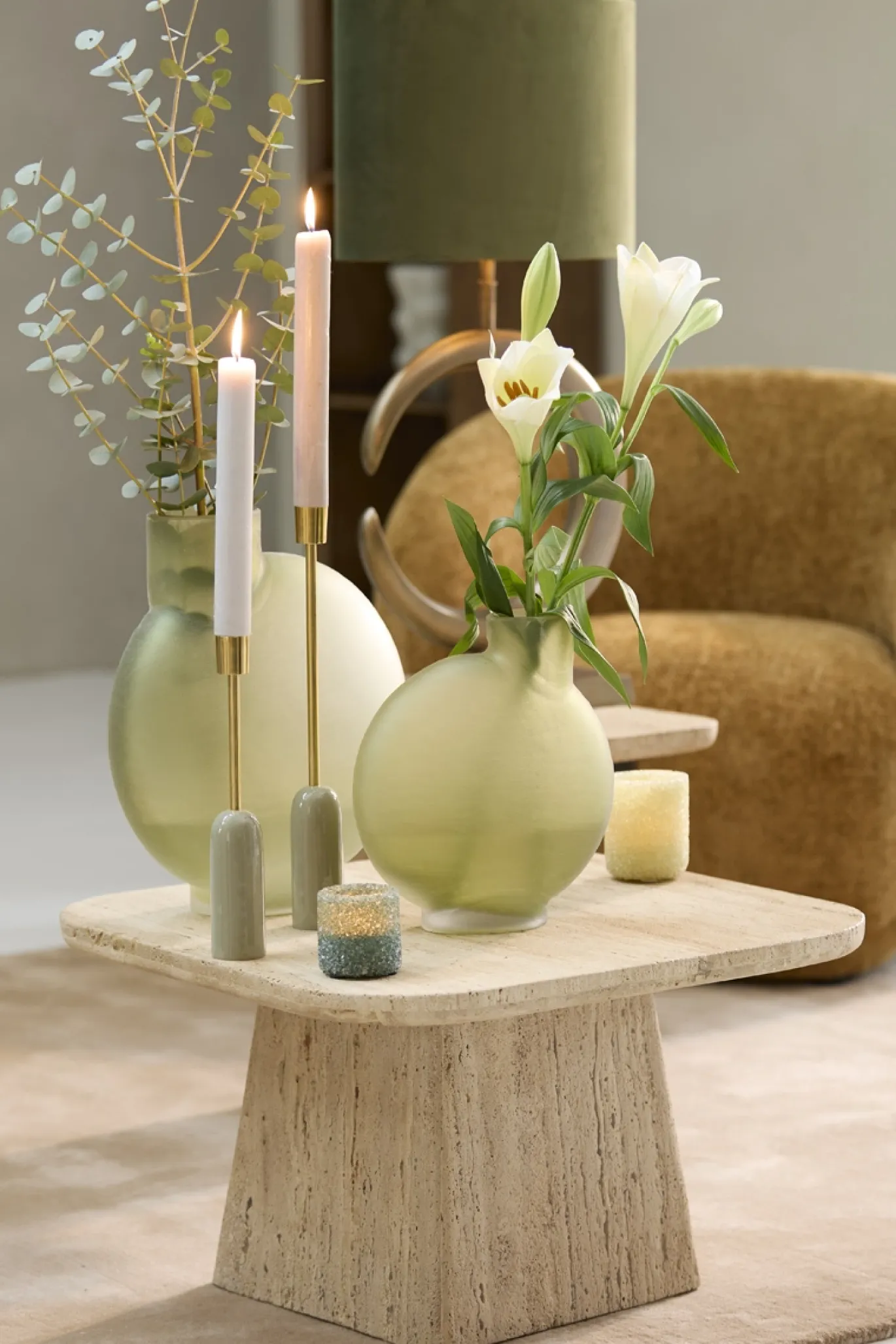Light & Living Salontafel Kepami Travertin Zand 60x60cm