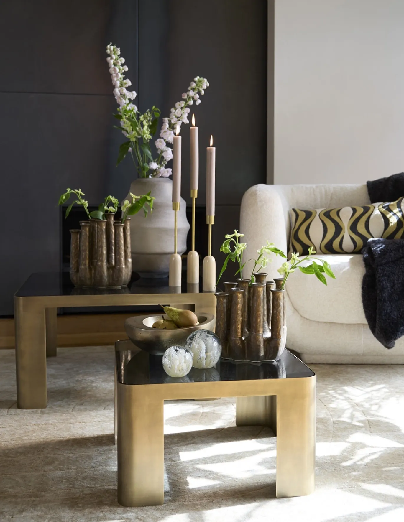 Light & Living Salontafel Oxe Brons/Smoke Set van 2