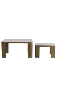 Light & Living Salontafel Oxe Brons/Smoke Set van 2