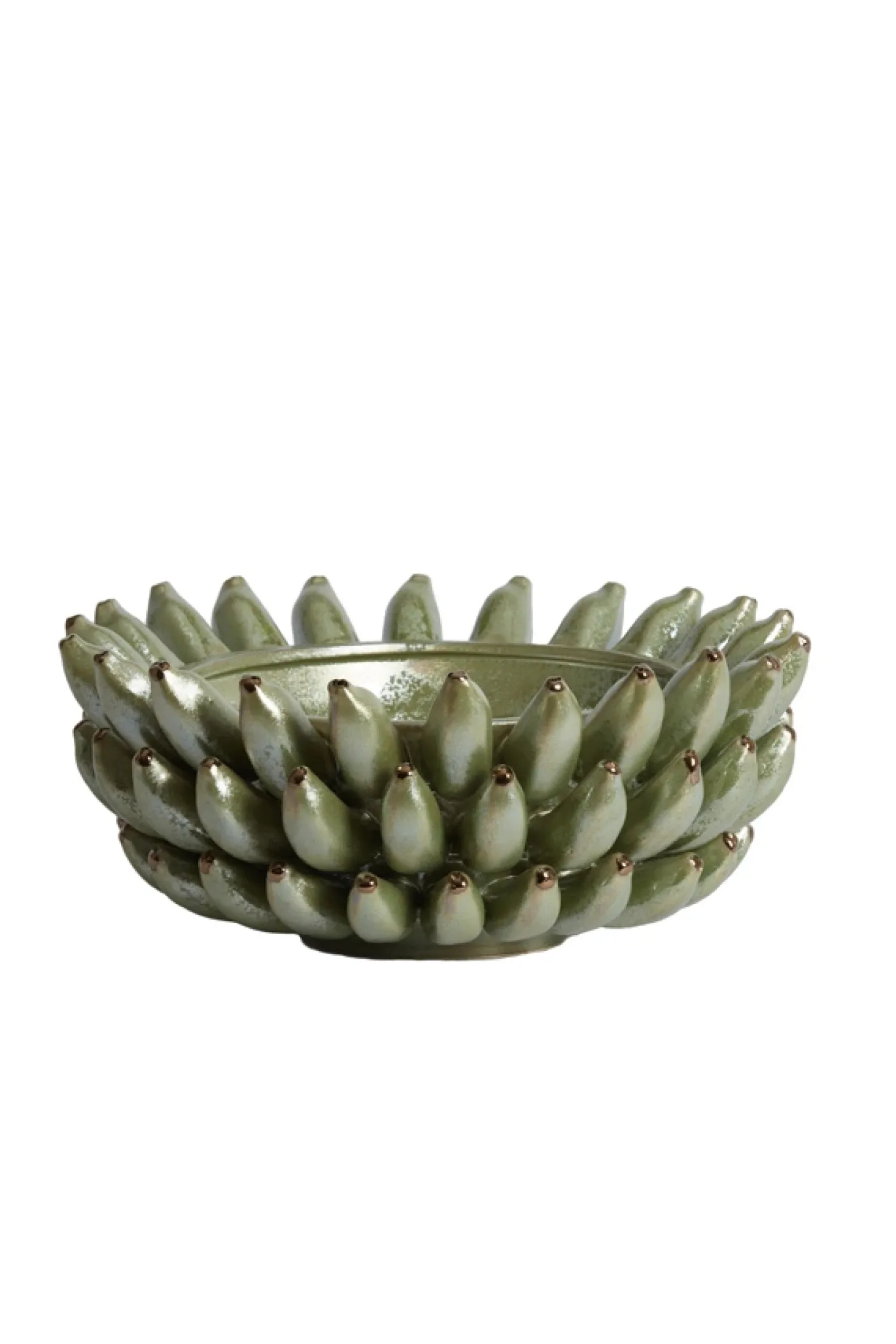 Light & Living Schaal Zita Keramiek Groen Parelmoer Ø34cm