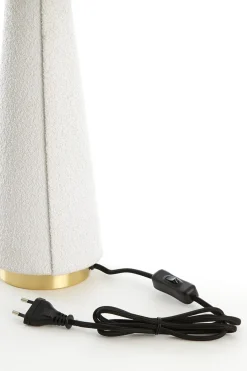 Light & Living Tafellamp Devia Bouclé Crème