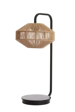 Light & Living Tafellamp Lyra Naturel+Mat Zwart Ø26x60 cm