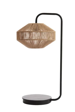 Light & Living Tafellamp Lyra Naturel+Mat Zwart Ø26x60 cm