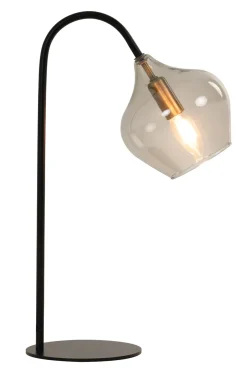 Light & Living Tafellamp Rakel Mat Zwart+Smoke