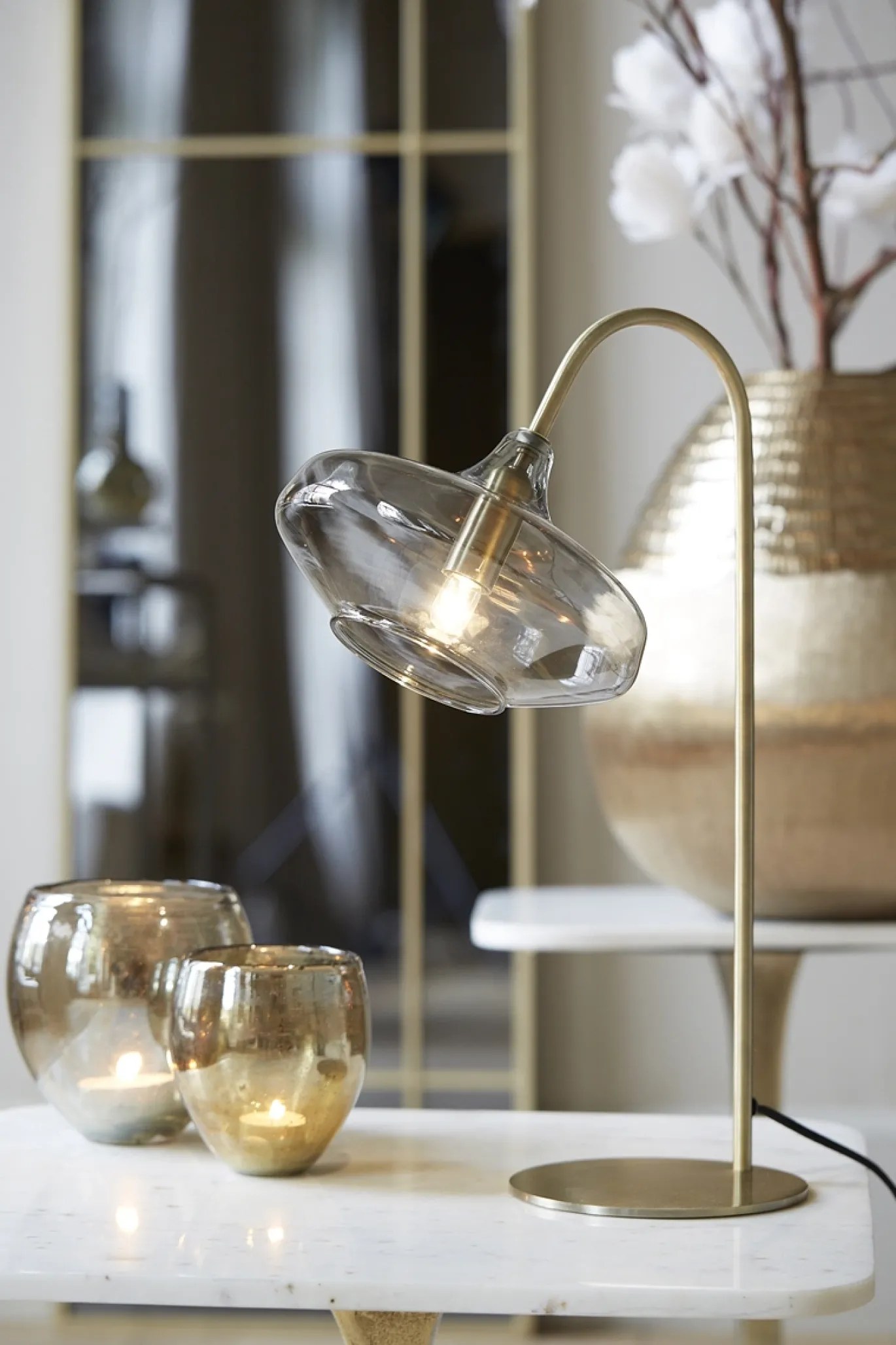 Light & Living Tafellamp Solna Antiek Brons 50cm