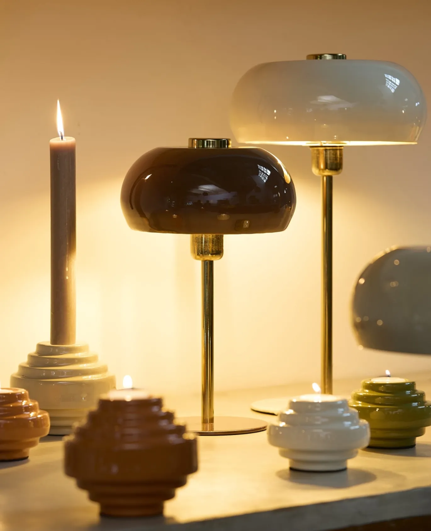 Light & Living Tafellamp Surin Glans Crème L