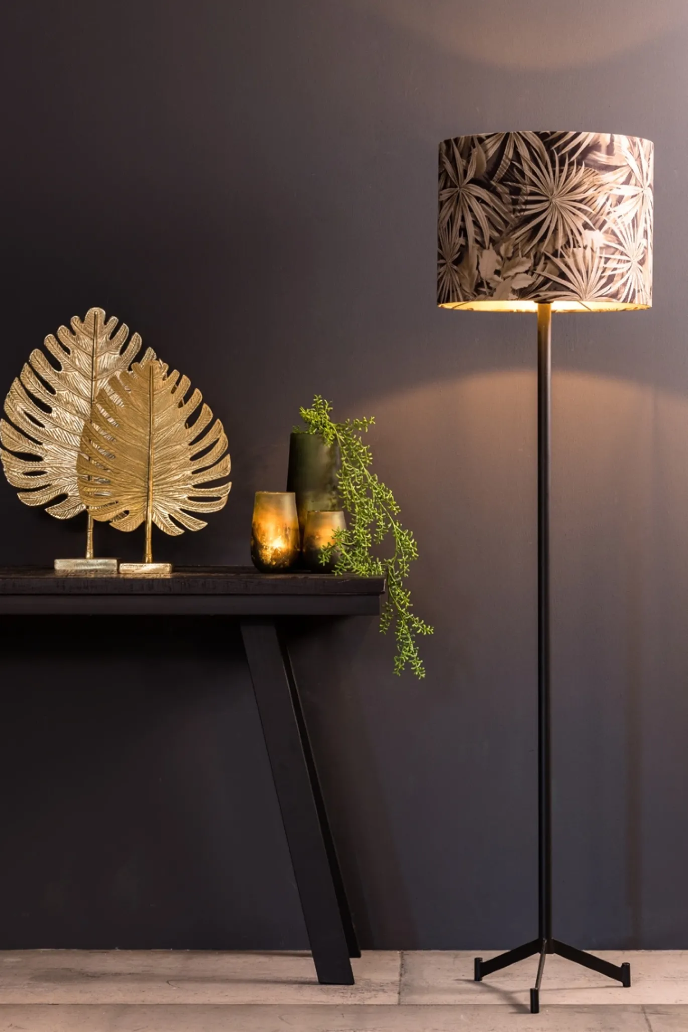 Light & Living Vloerlamp Driepoot Dennis Mat Zwart 131cm