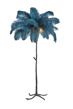 Light & Living Vloerlamp Feather Blauw