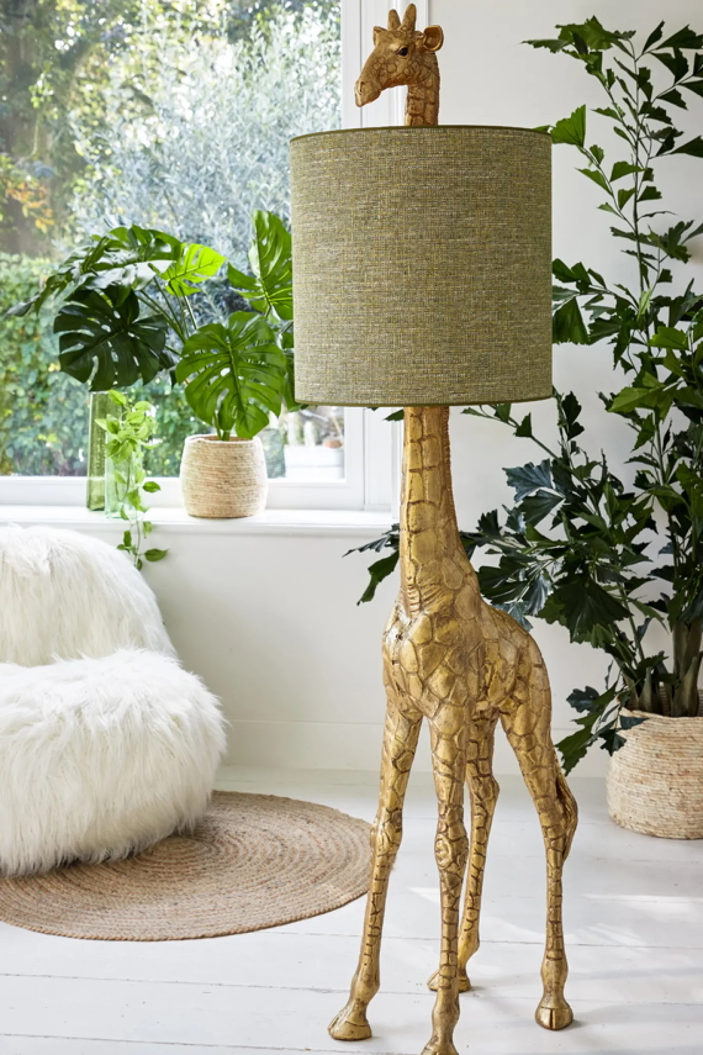 Light & Living Vloerlamp Giraffe Antiek Brons 184cm