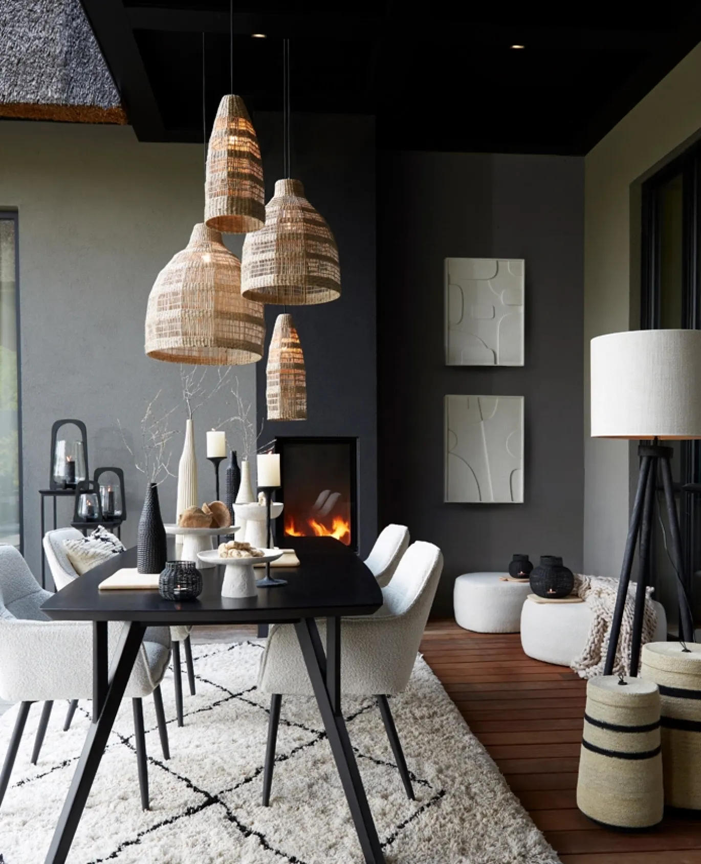Light & Living Vloerlamp Ilias Driepoot Mangohout Mat Zwart 122cm