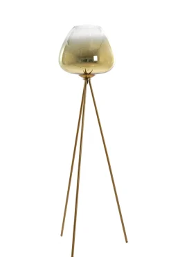 Light & Living Vloerlamp Mayson Driepoot Glas Goud 146cm
