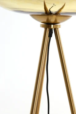 Light & Living Vloerlamp Mayson Driepoot Glas Goud 146cm