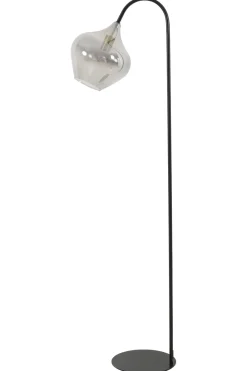 Light & Living Vloerlamp Rakel Mat Zwart/Smoke 160cm