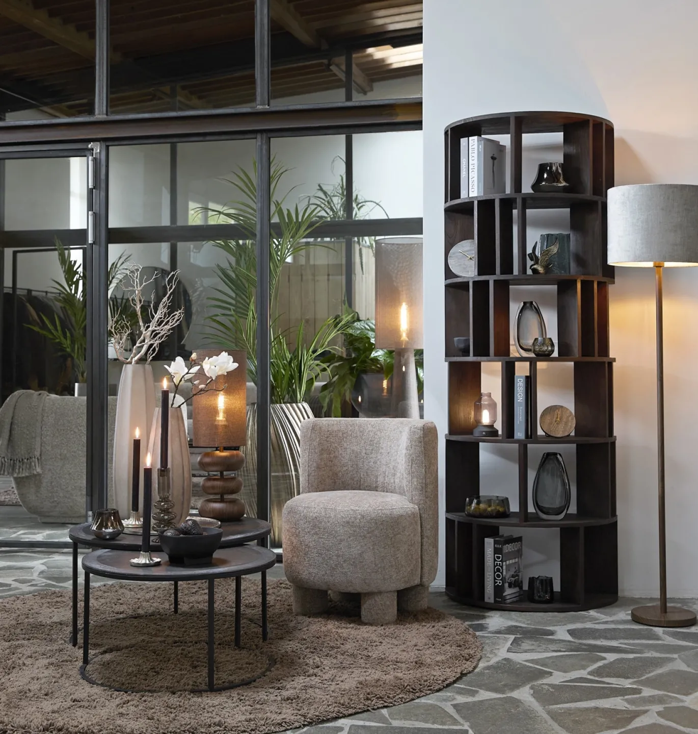 Light & Living Vloerlamp Washington Donkerbruin