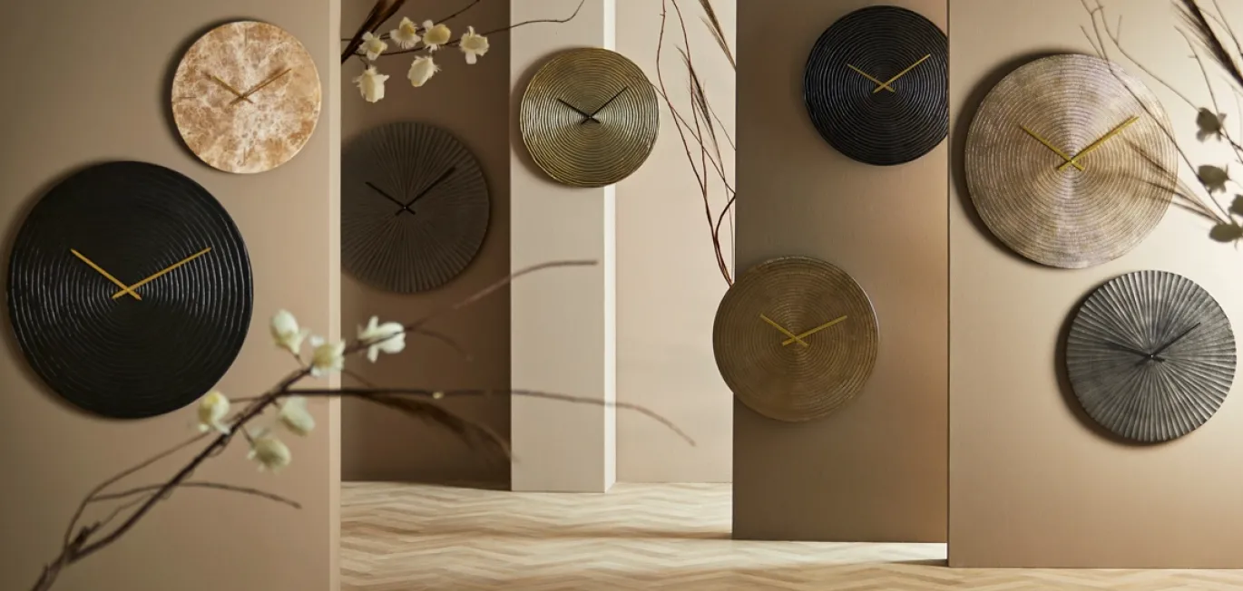 Light & Living Wandklok Cervino Antiek Zwart Ø58cm