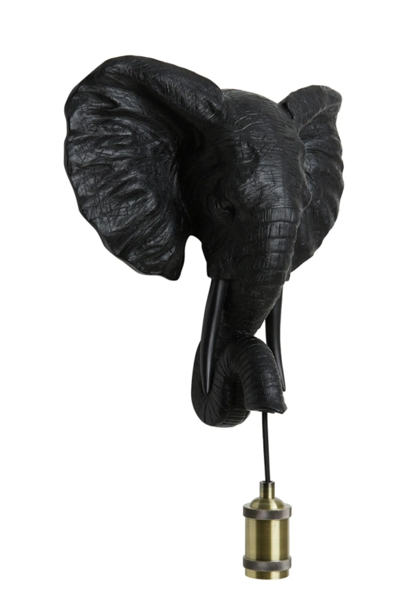 Light & Living Wandlamp Elephant Mat Zwart 35x36cm