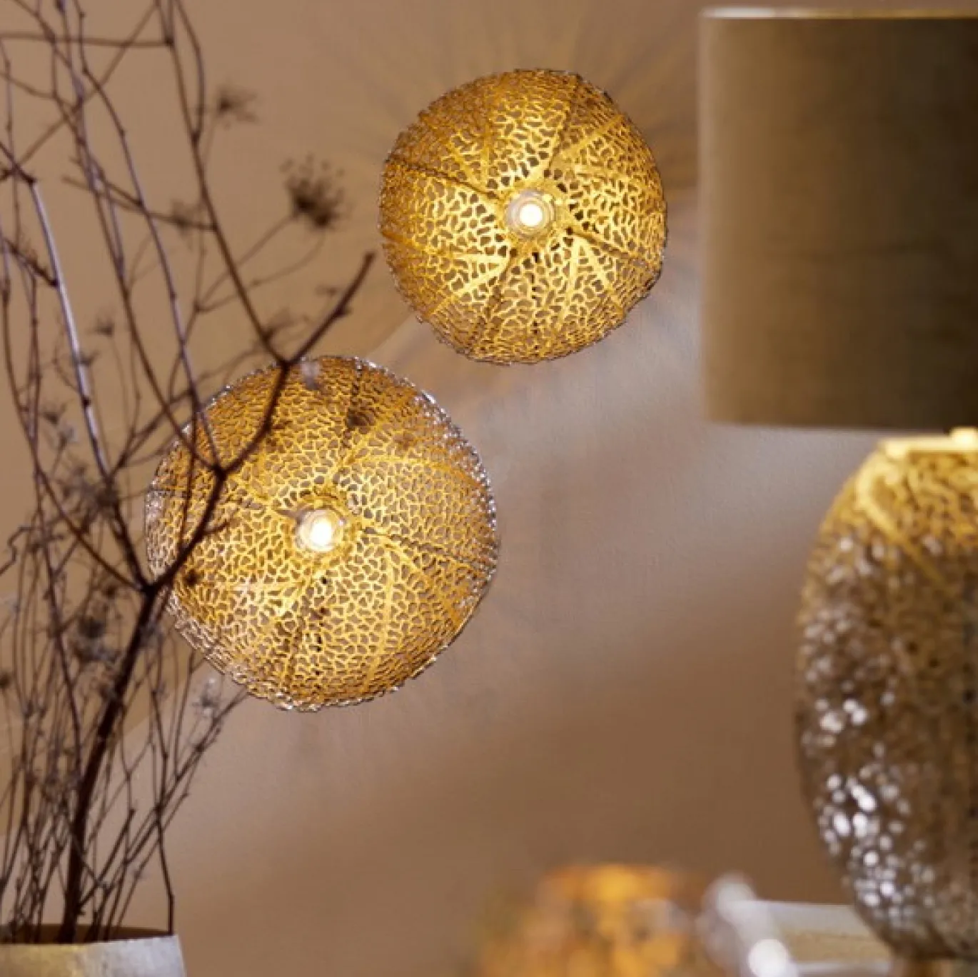 Light & Living Wandlamp Sinula Goud Ø39cm