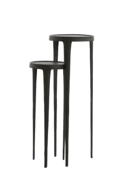 Light & Living Zuil Tobias Set van 2 Rond Zwart 80+100cm