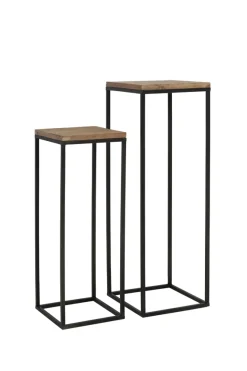 Light & Living Zuil Yarula Set van 2 Hout Naturel 82+102cm
