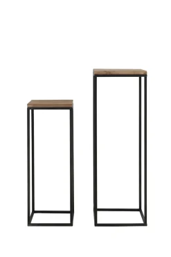 Light & Living Zuil Yarula Set van 2 Hout Naturel 82+102cm