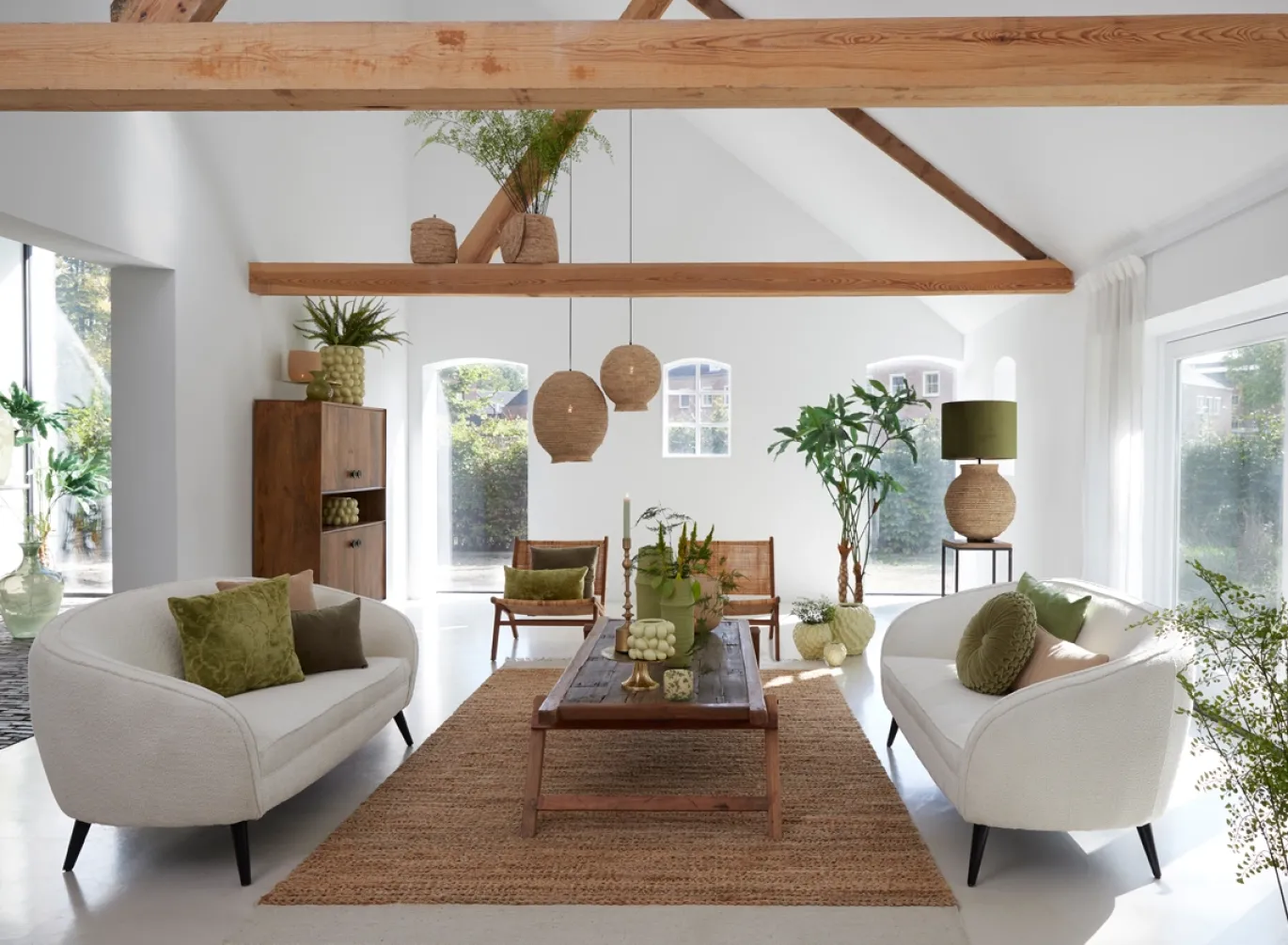 Light & Living Zuil Yarula Set van 2 Hout Naturel 82+102cm