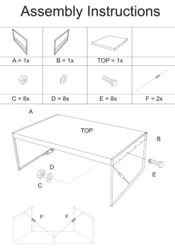 Livingfurn Bartafel Norris Mangohout Zwart 140cm