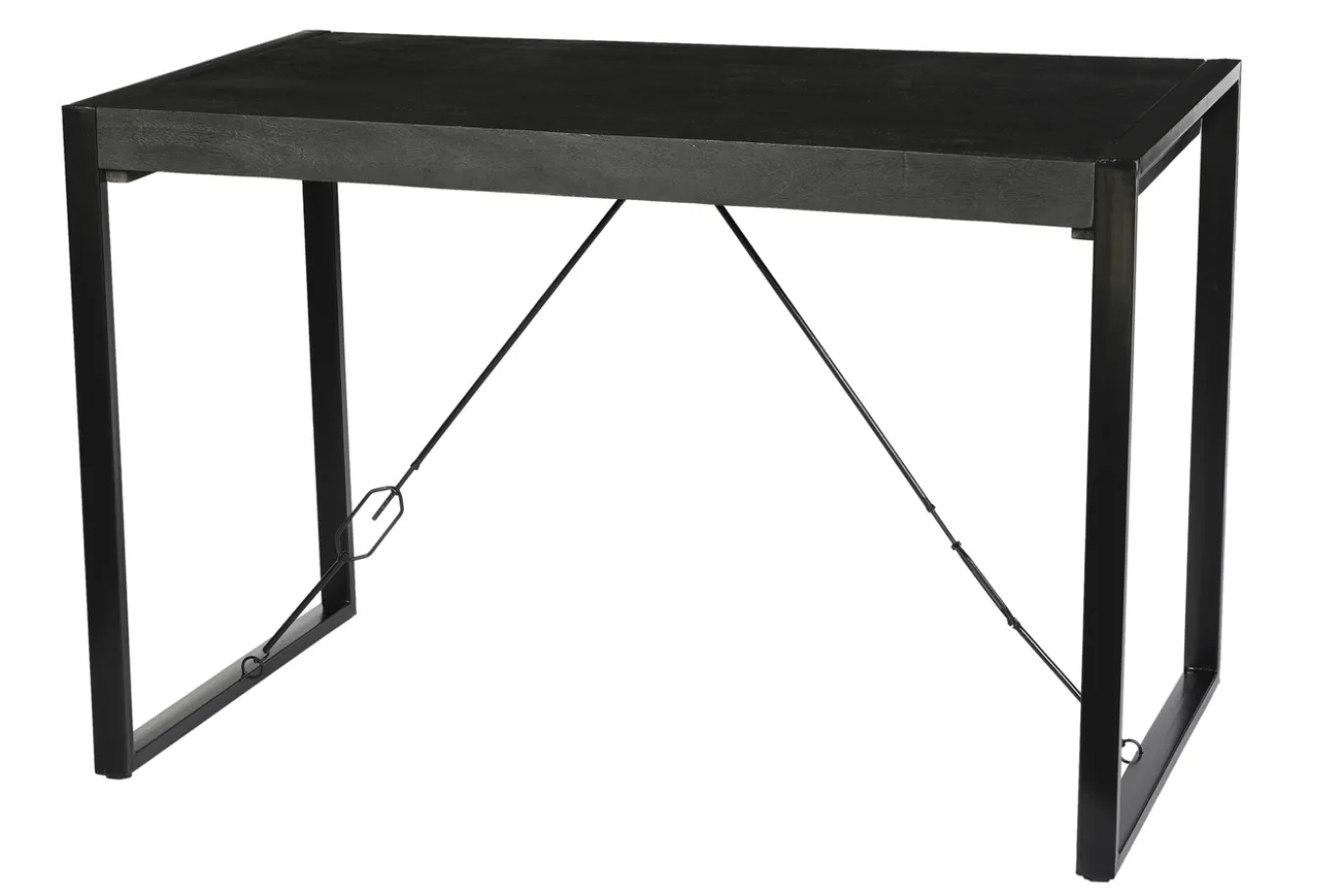 Livingfurn Bartafel Norris Mangohout Zwart 140cm