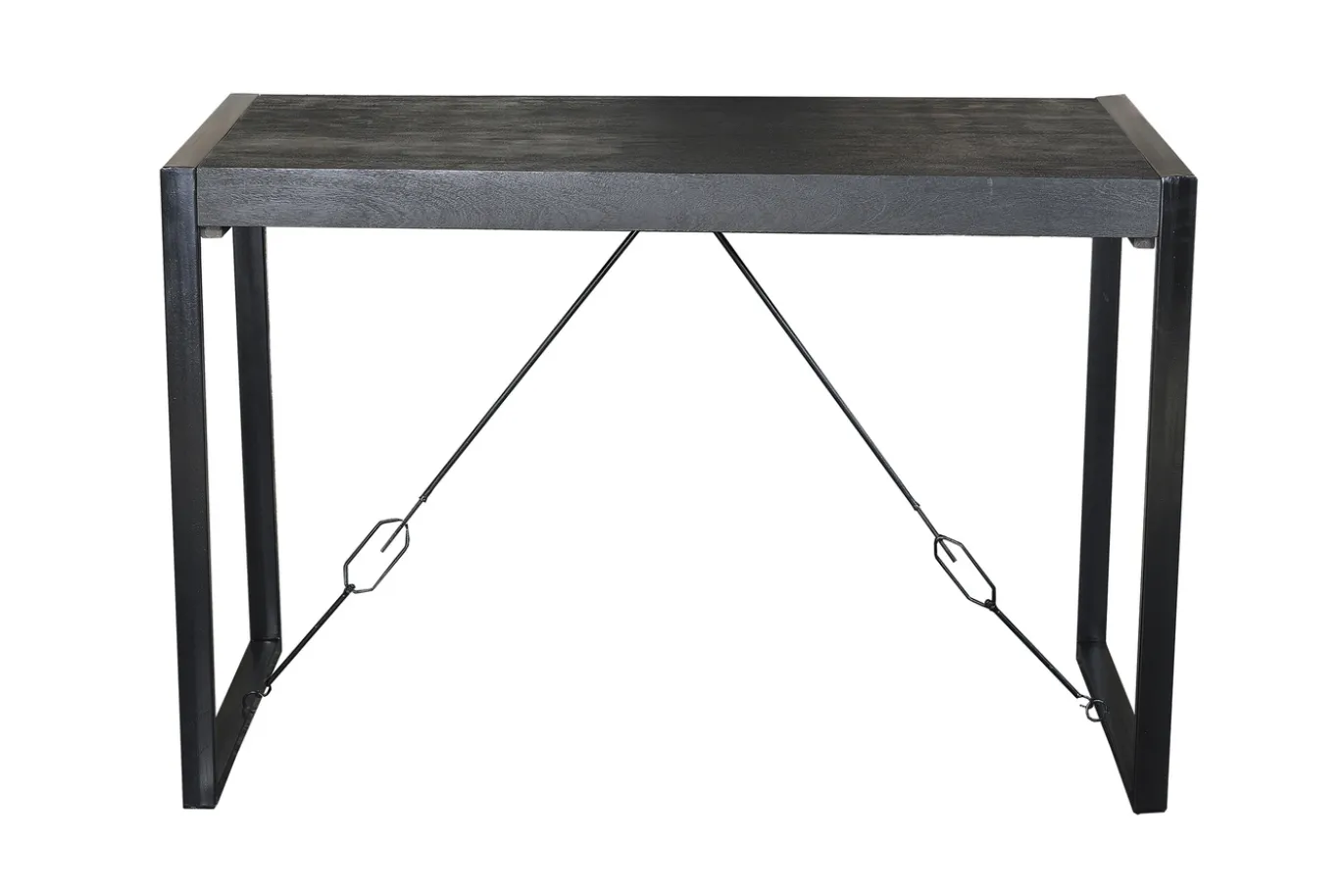 Livingfurn Bartafel Norris Mangohout Zwart 140cm