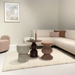 Livingfurn Bijzettafel Brix Ole Vintage Rond Roze