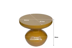 Livingfurn Bijzettafel Brix Lou Mustard Rond