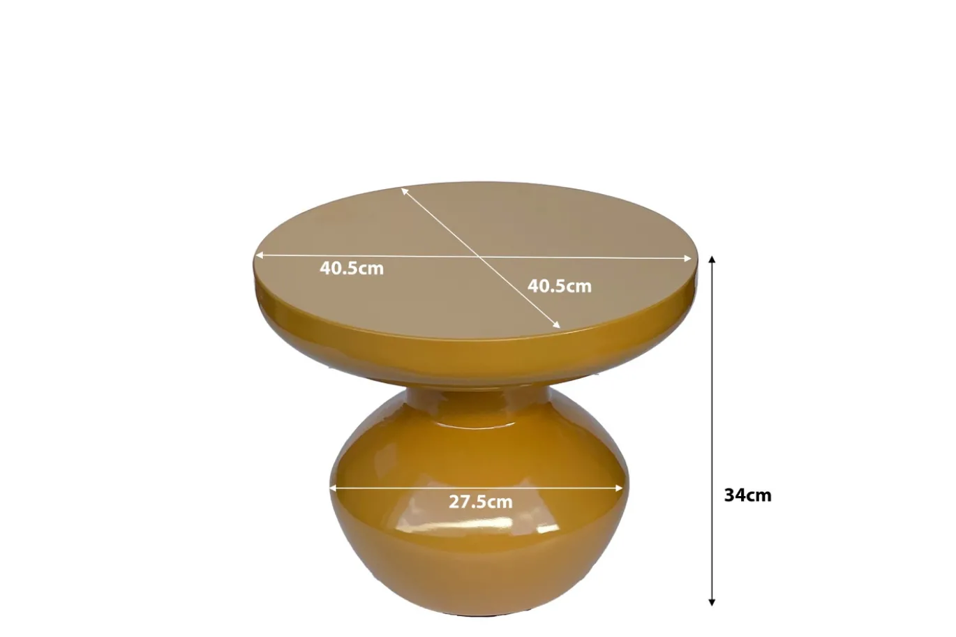 Livingfurn Bijzettafel Brix Lou Mustard Rond