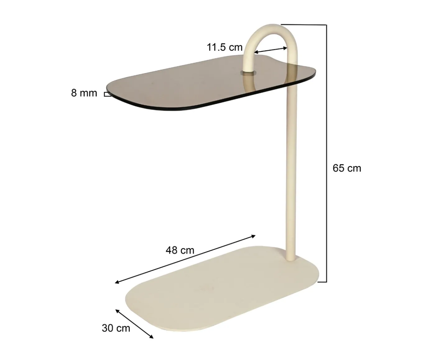 Livingfurn Bijzettafel Brix Amy Glas Beige