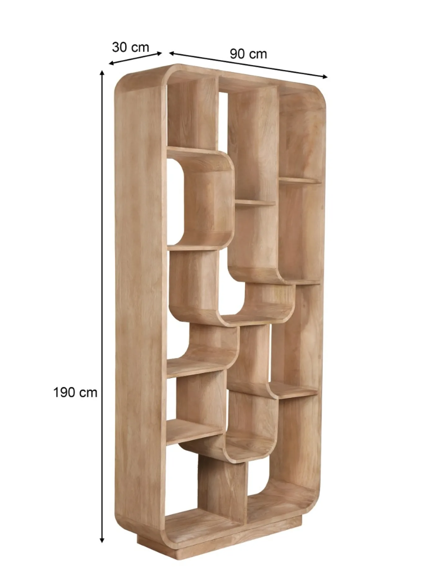 Livingfurn Boekenkast Brix Logan Almond Organisch Bruin