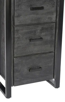 Livingfurn Boekenkast Norris Zwart 3 Laden 55x200cm